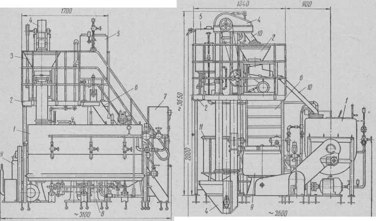 Сироповарочная станция ШСК с шестисекционным растворителем сахара в воде.
