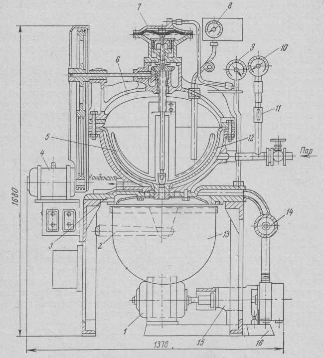 Универсальный варочный вакуум-аппарат М-184 с автоматической разгрузкой.