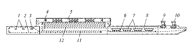 Рис. 5.35. Агрегат для формования плиточного шоколада с двумя отливочными машинами