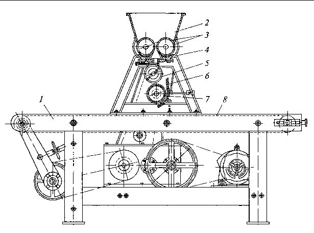 Рис. 3.41. Машина для долечного формования тестовых заготовок сухарных плит